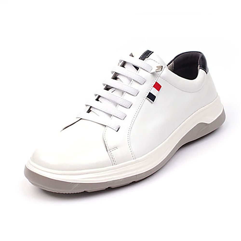 [Dr.K] Men's Comfort Sneakers 305 WHITE-Slip-on with Arch Support, Walking Shoes for Foot and Heel Pain Relief-Made in Korea